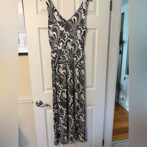 Elegant Black and White Patterned Dress